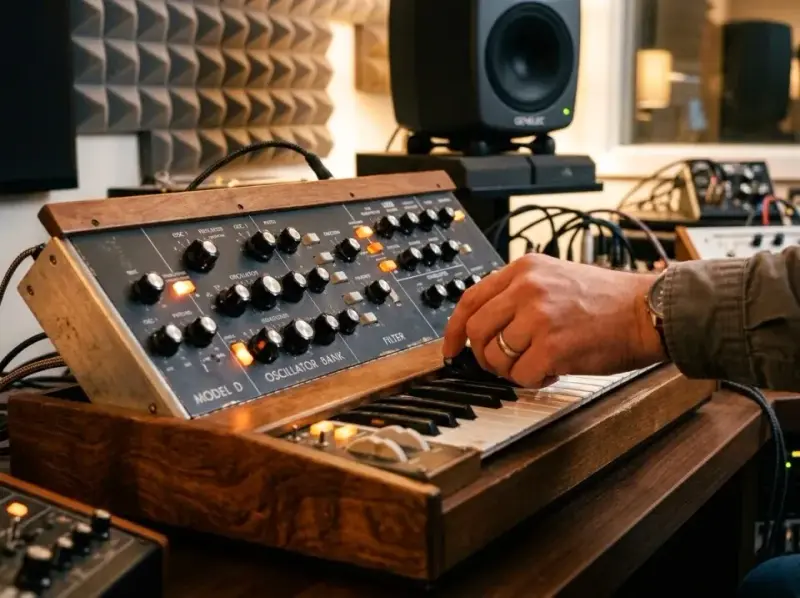 Syntezatory analogowe monofoniczne w studio